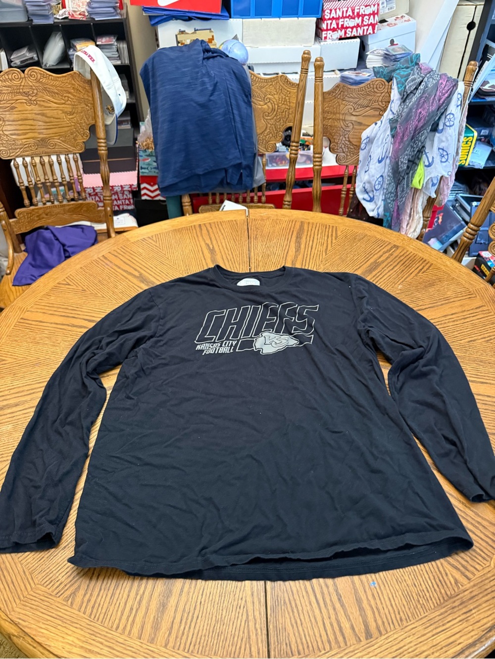 NFL Team Apparel Kansas City Chiefs Black Long-Sleeve Graphic Tee